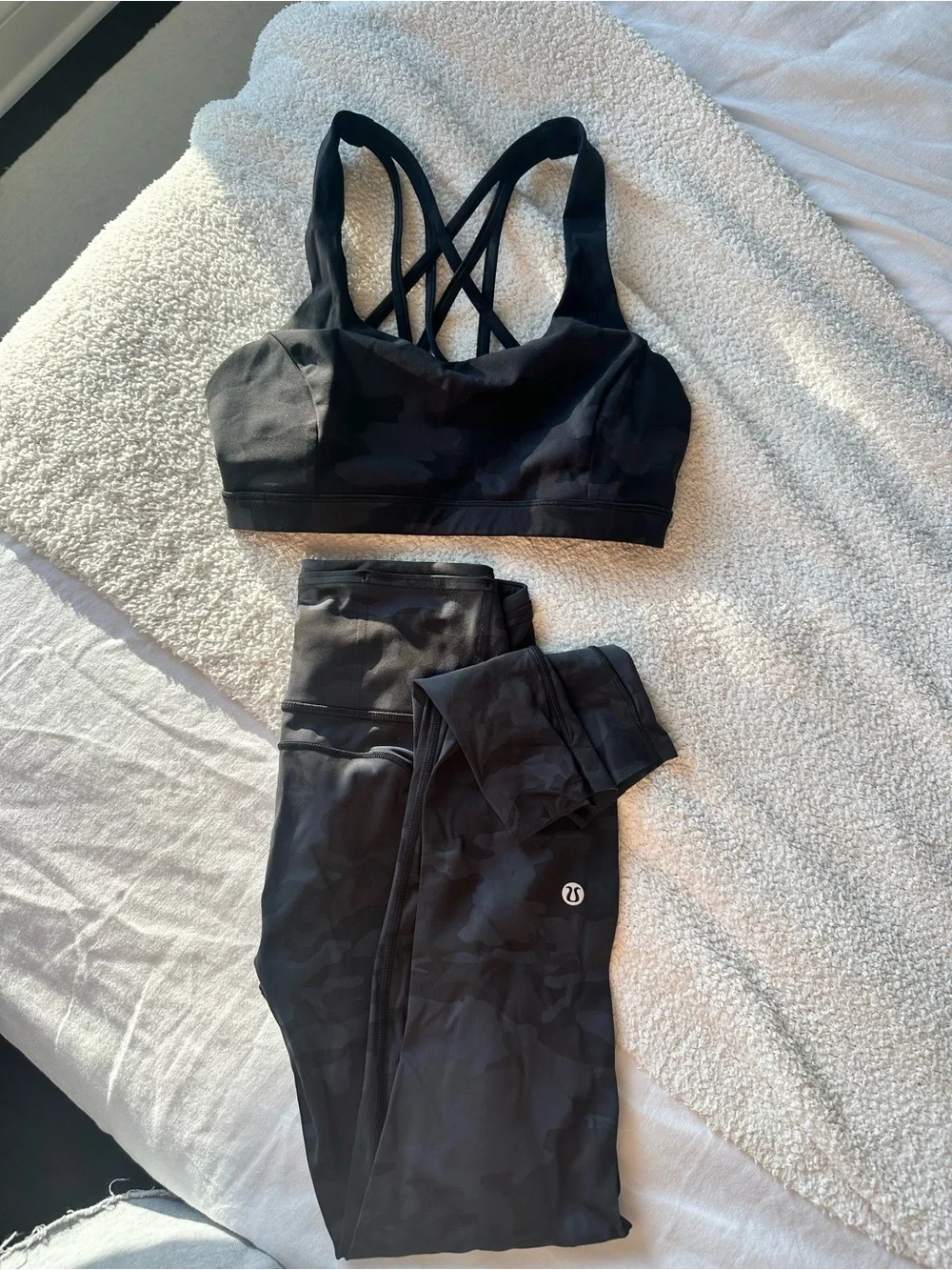 lululemon athletica Black Camo energy Sports Bra